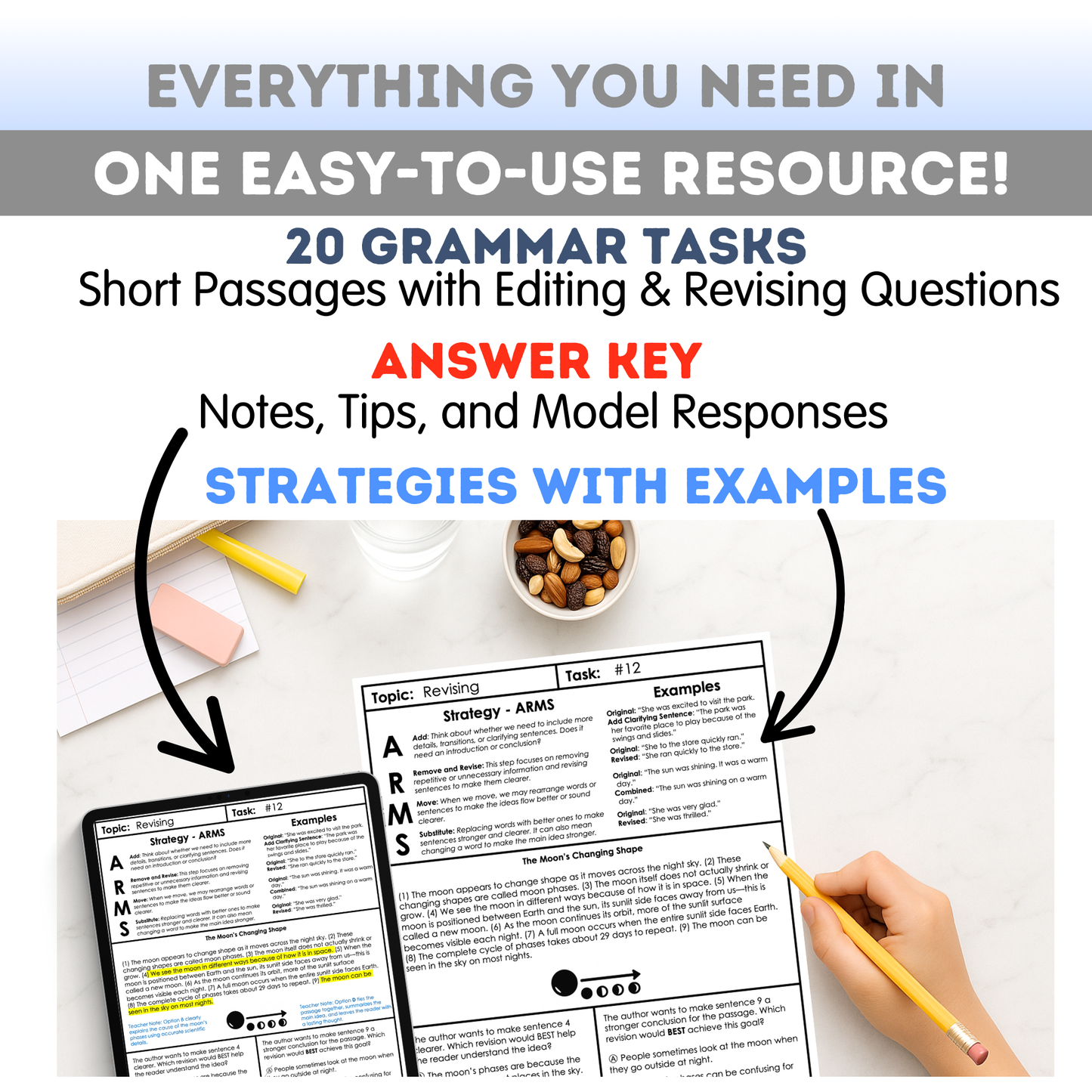 6th Grade Grammar Workbook (Editing & Revising) - Digital PDF
