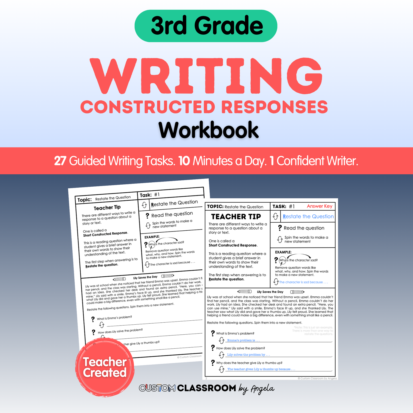 3rd Grade Writing Workbook - Digital PDF