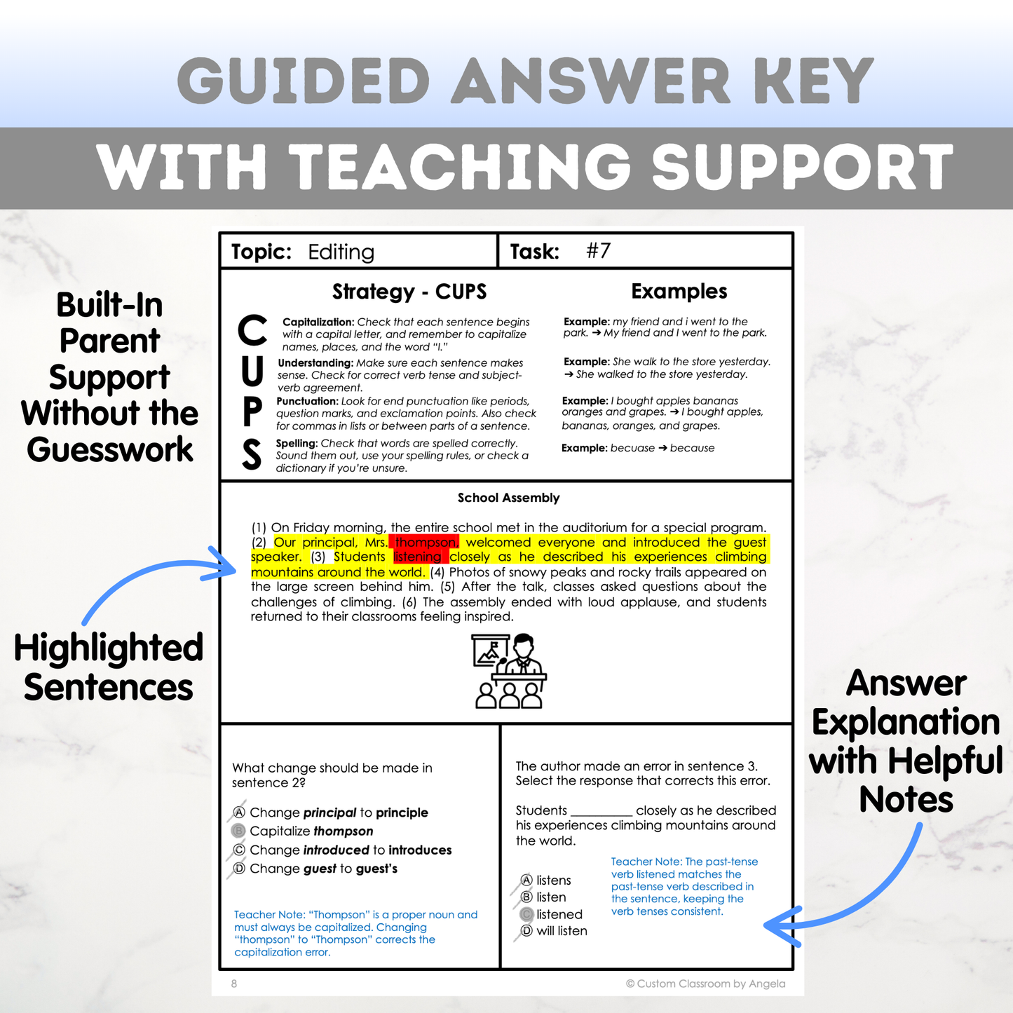 7th Grade Grammar Workbook (Editing & Revising) - Digital PDF