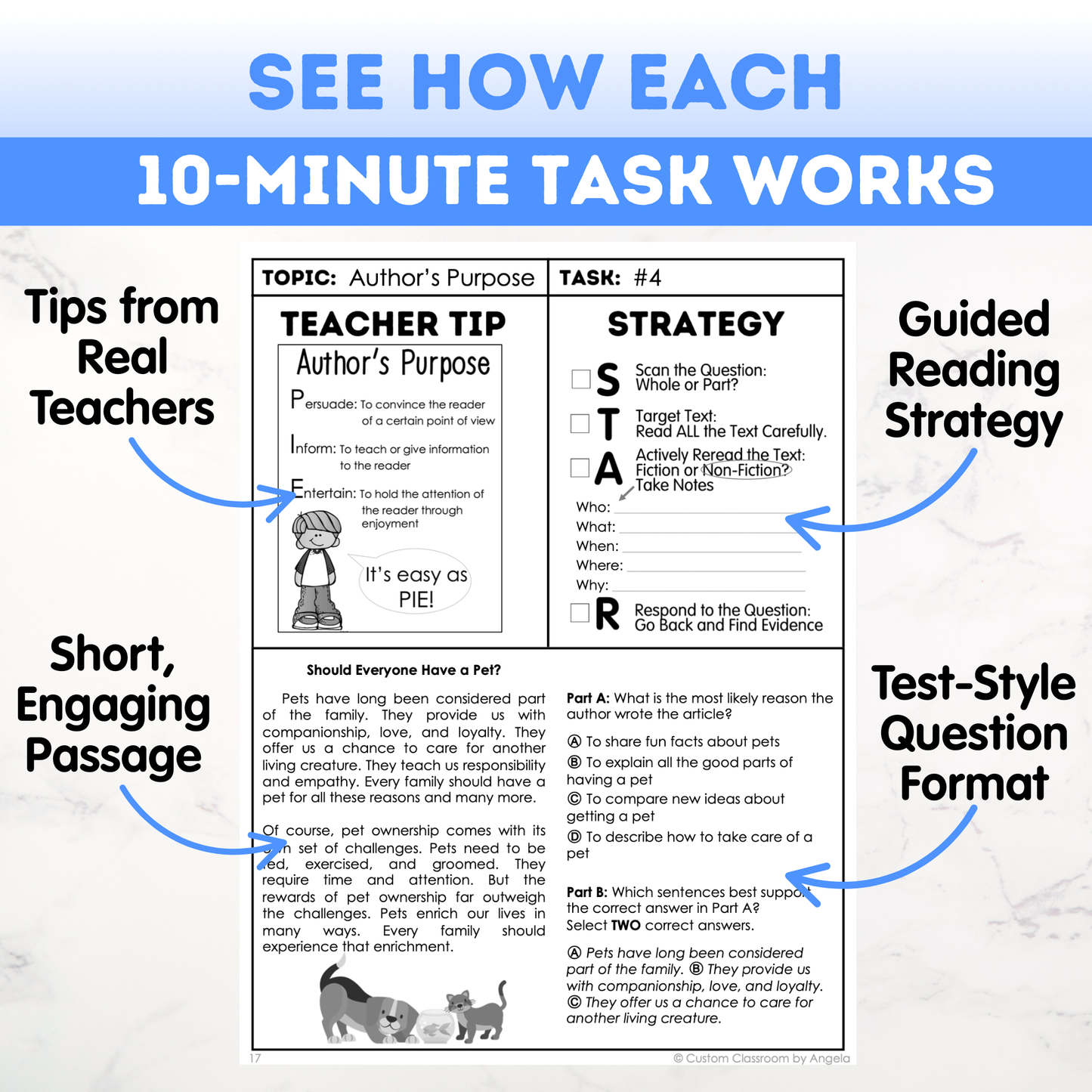 5th Grade Reading Comprehension Workbook - Digital PDF