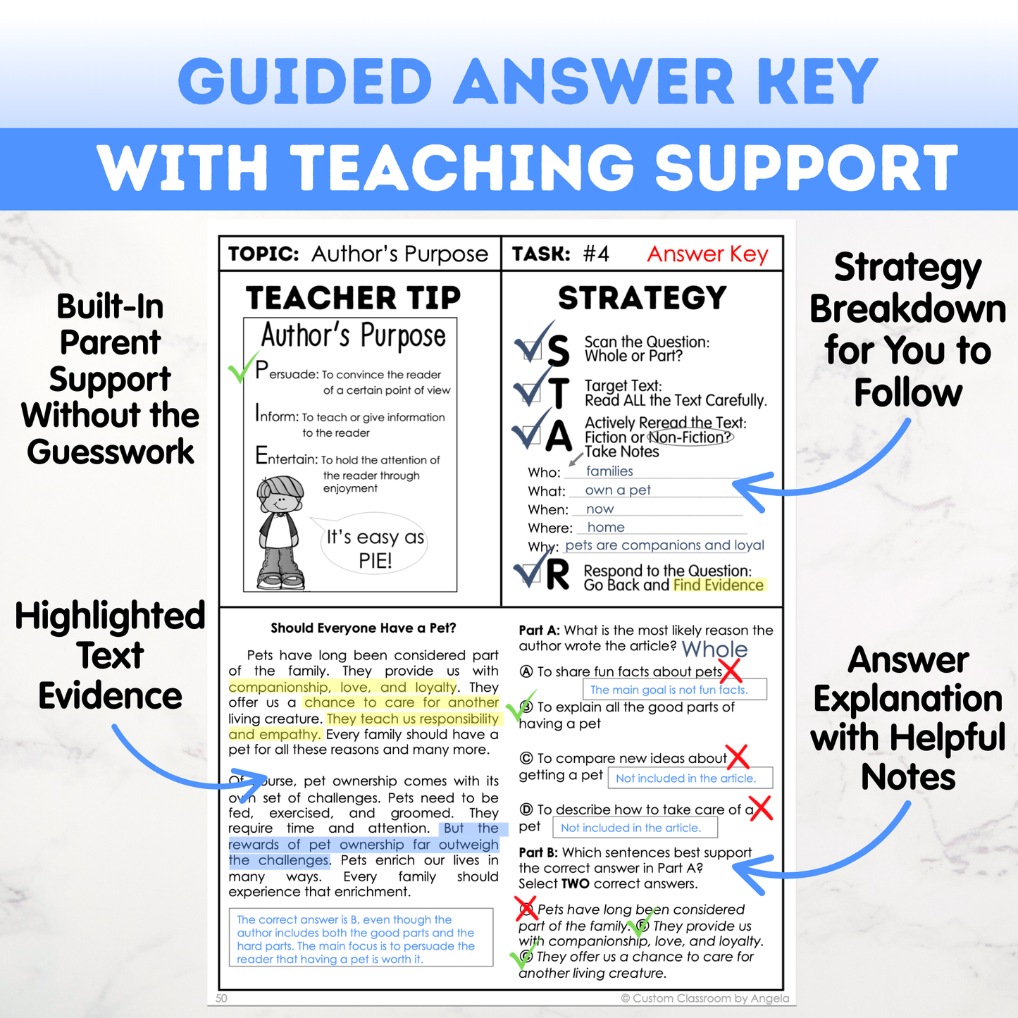 5th Grade Reading Comprehension Workbook - Digital PDF