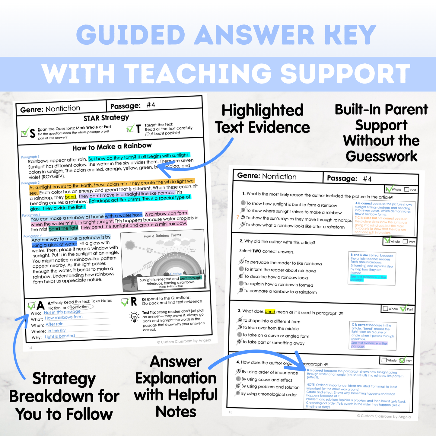3rd Grade Comprehension Test Prep Passages Workbook