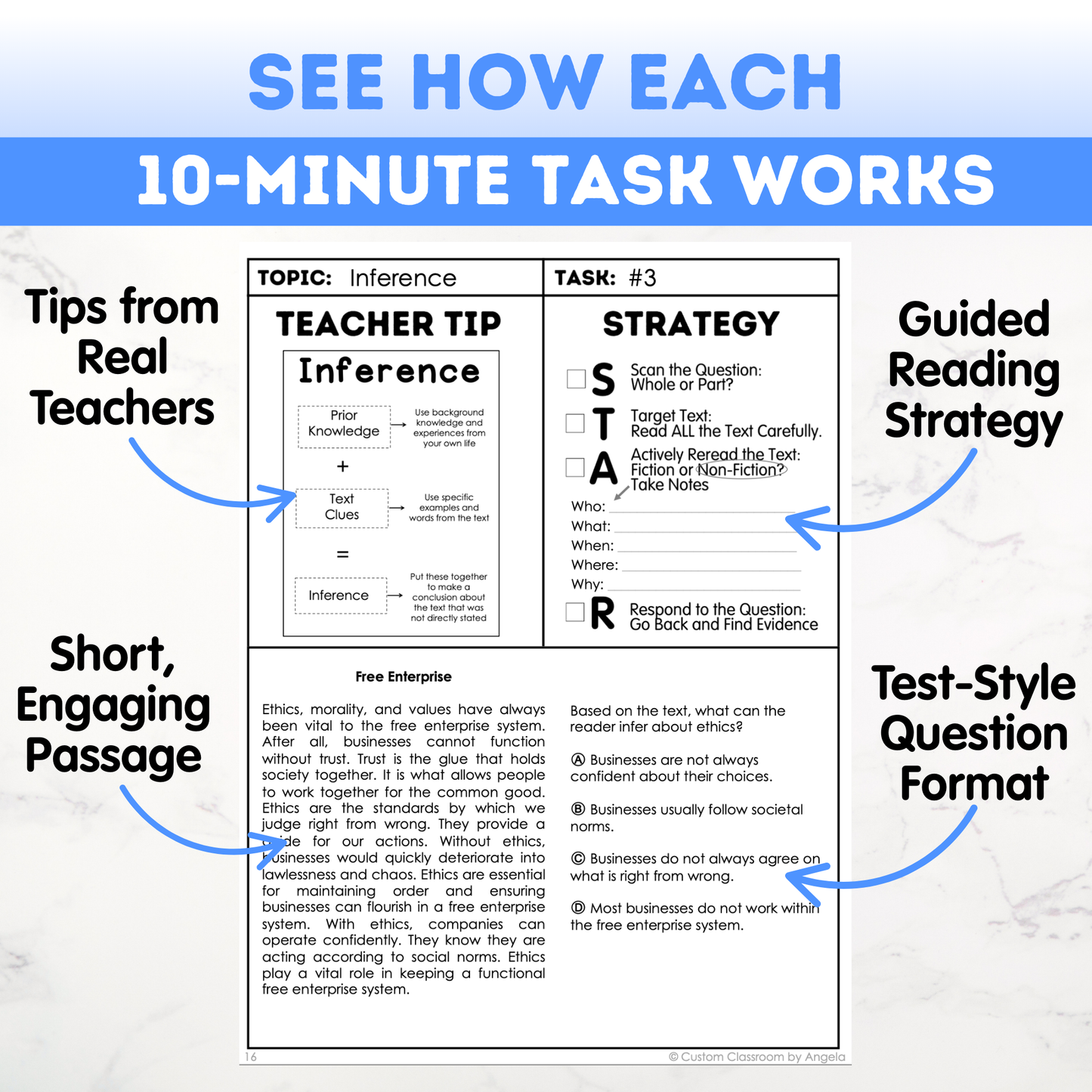 7th Grade Reading Comprehension Workbook - Digital PDF