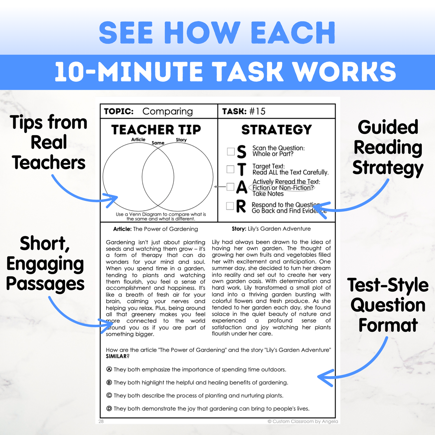 8th Grade Reading Comprehension Workbook - Digital PDF