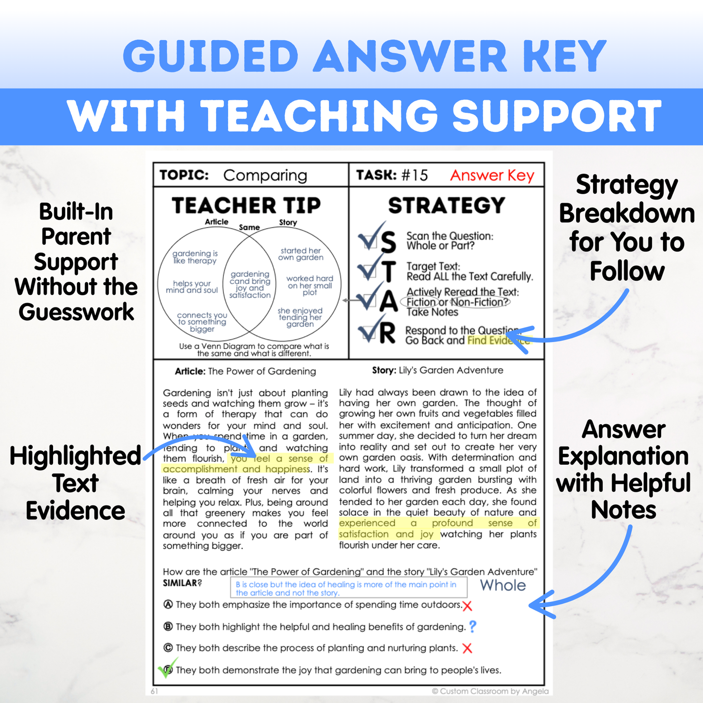 8th Grade Reading Comprehension Workbook - Digital PDF