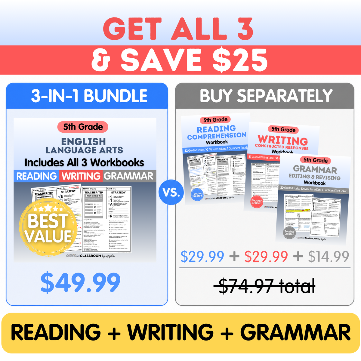 5th Grade Writing Workbook
