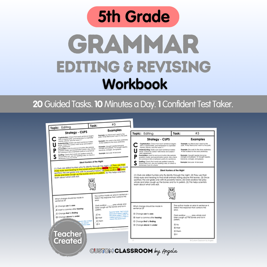 5th Grade Grammar Workbook (Editing & Revising) - Digital PDF