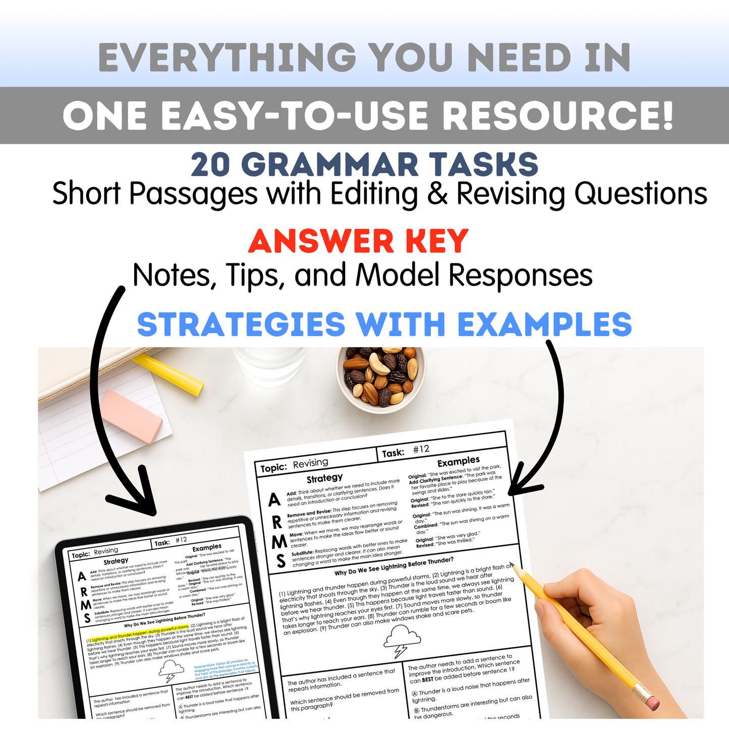 5th Grade Grammar Workbook (Editing & Revising) - Digital PDF