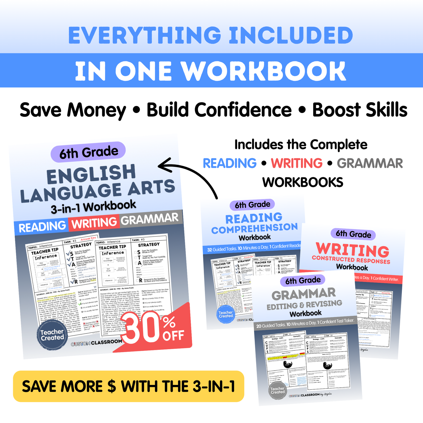 6th Grade Reading Comprehension Workbook