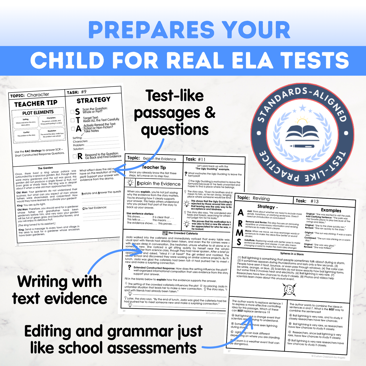 6th Grade Ultimate 3-in-1 ELA Workbook for Test Prep Success - Digital PDF
