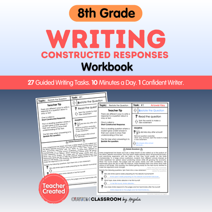 8th Grade Writing Workbook - Digital PDF