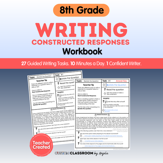 8th Grade Writing Workbook - Digital PDF