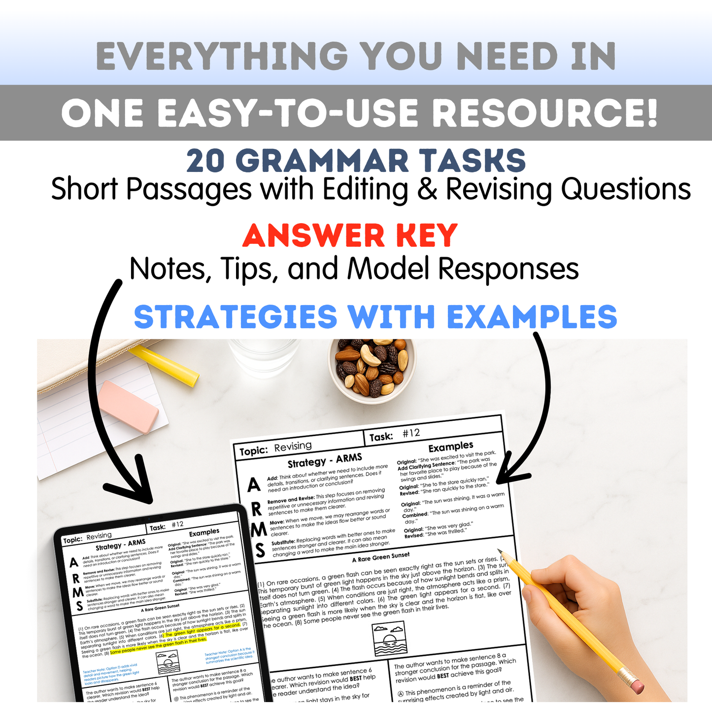 7th Grade Grammar Workbook (Editing & Revising) - Digital PDF
