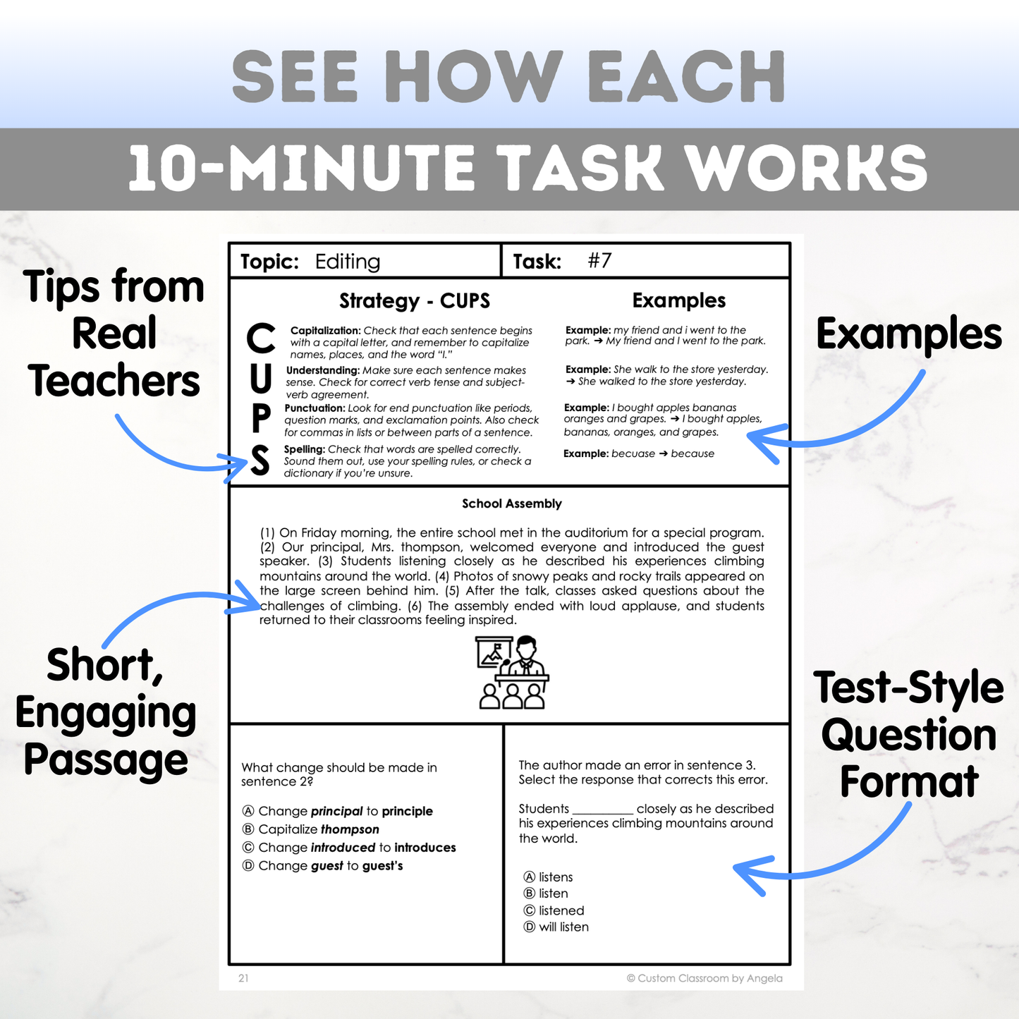 7th Grade Grammar Workbook (Editing & Revising) - Digital PDF