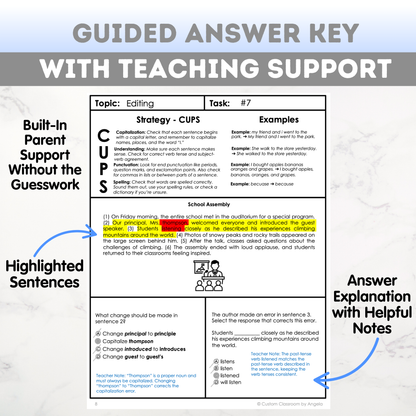 7th Grade Grammar Workbook (Editing & Revising) - Digital PDF