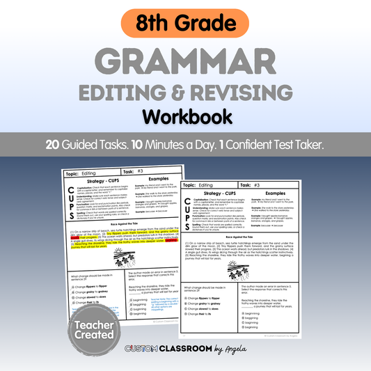 8th Grade Grammar Workbook (Editing & Revising) - Digital PDF