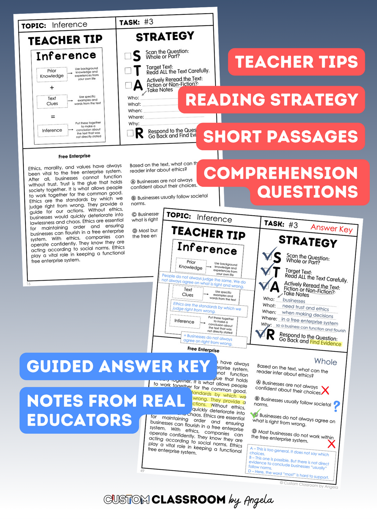 7th Grade Reading Comprehension Workbook - Digital PDF