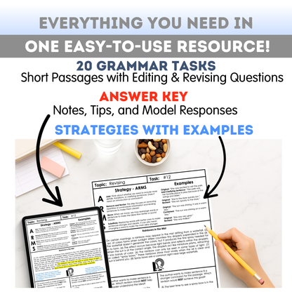 8th Grade Grammar Workbook (Editing & Revising) - Digital PDF