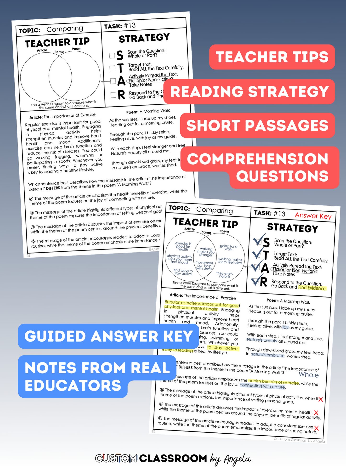 8th Grade Reading Comprehension Workbook - Digital PDF