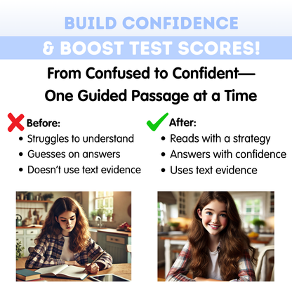 7th Grade Comprehension Test Prep Passages Workbook