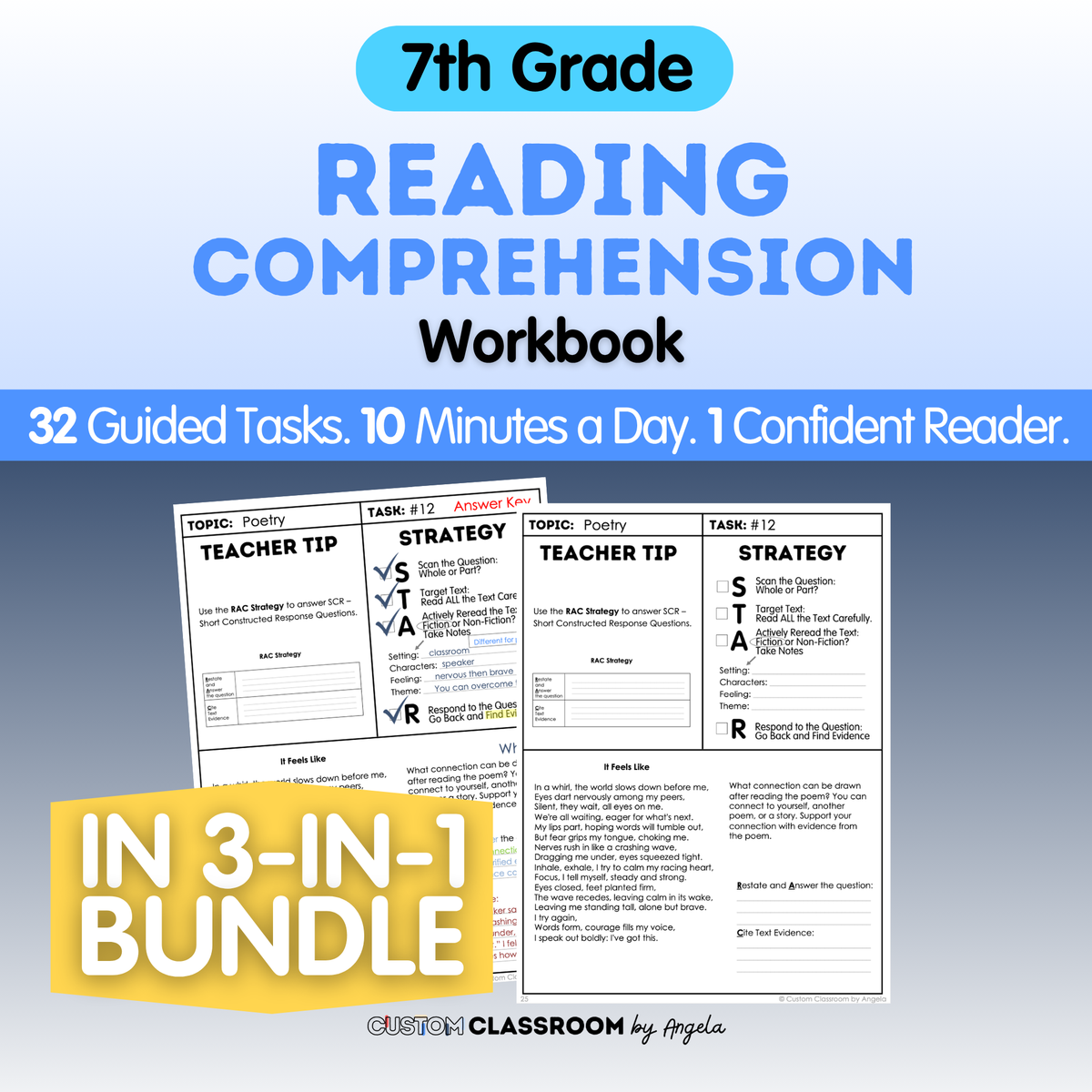 7th Grade Reading Comprehension Workbook