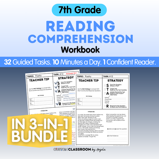 7th Grade Reading Comprehension Workbook