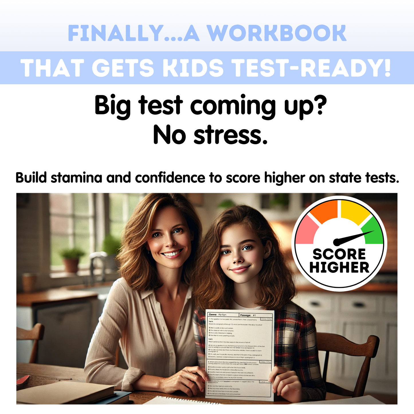 8th Grade Reading & Writing Test Prep Workbook