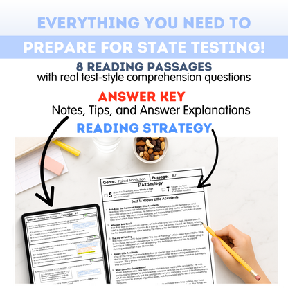 8th Grade Reading & Writing Test Prep Workbook
