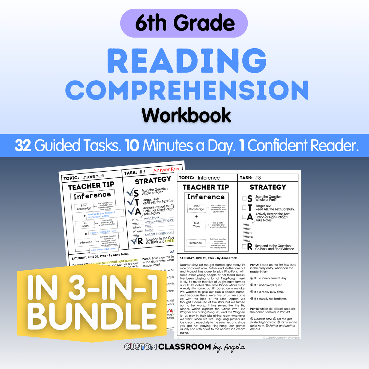 6th Grade Reading Comprehension Workbook