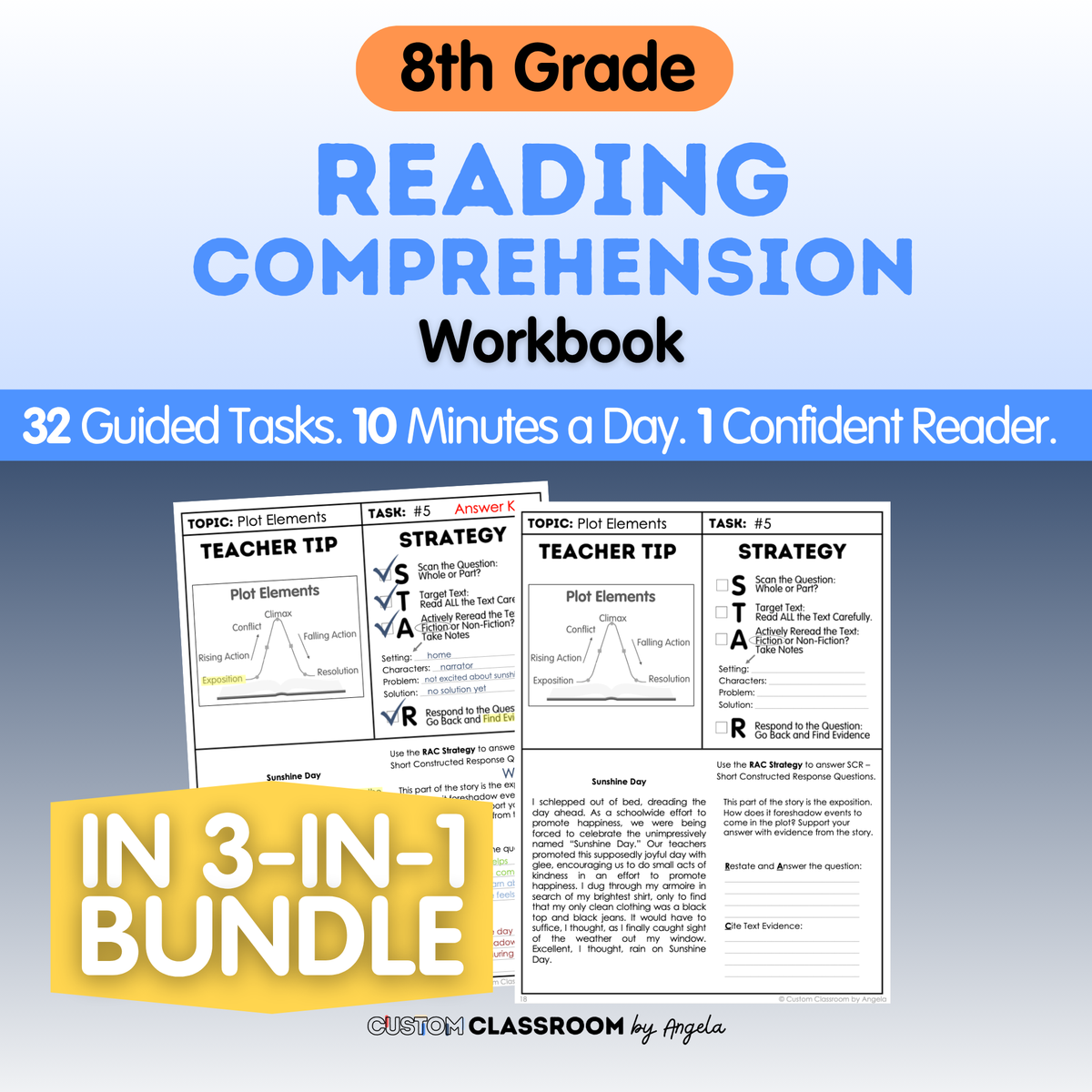 8th Grade Reading Comprehension Workbook