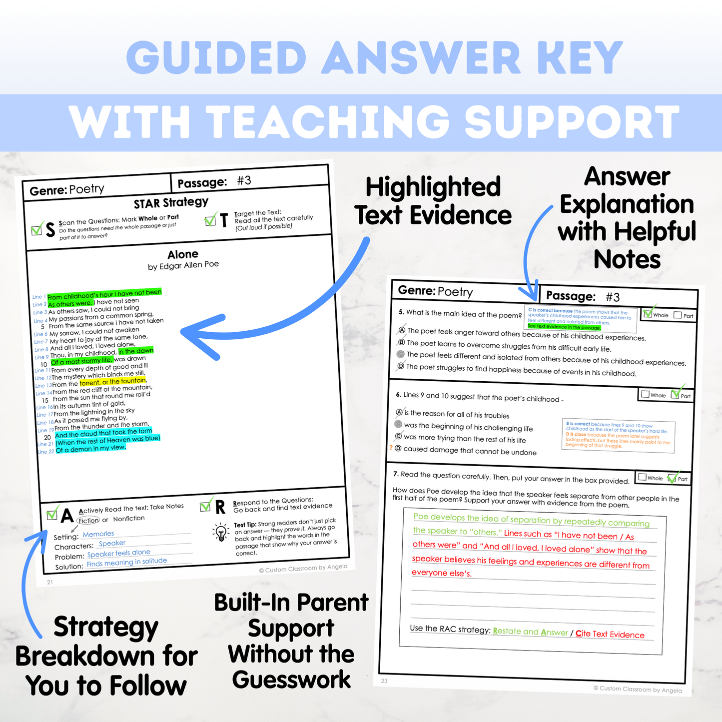 9th Grade Comprehension Test Prep Passages Workbook