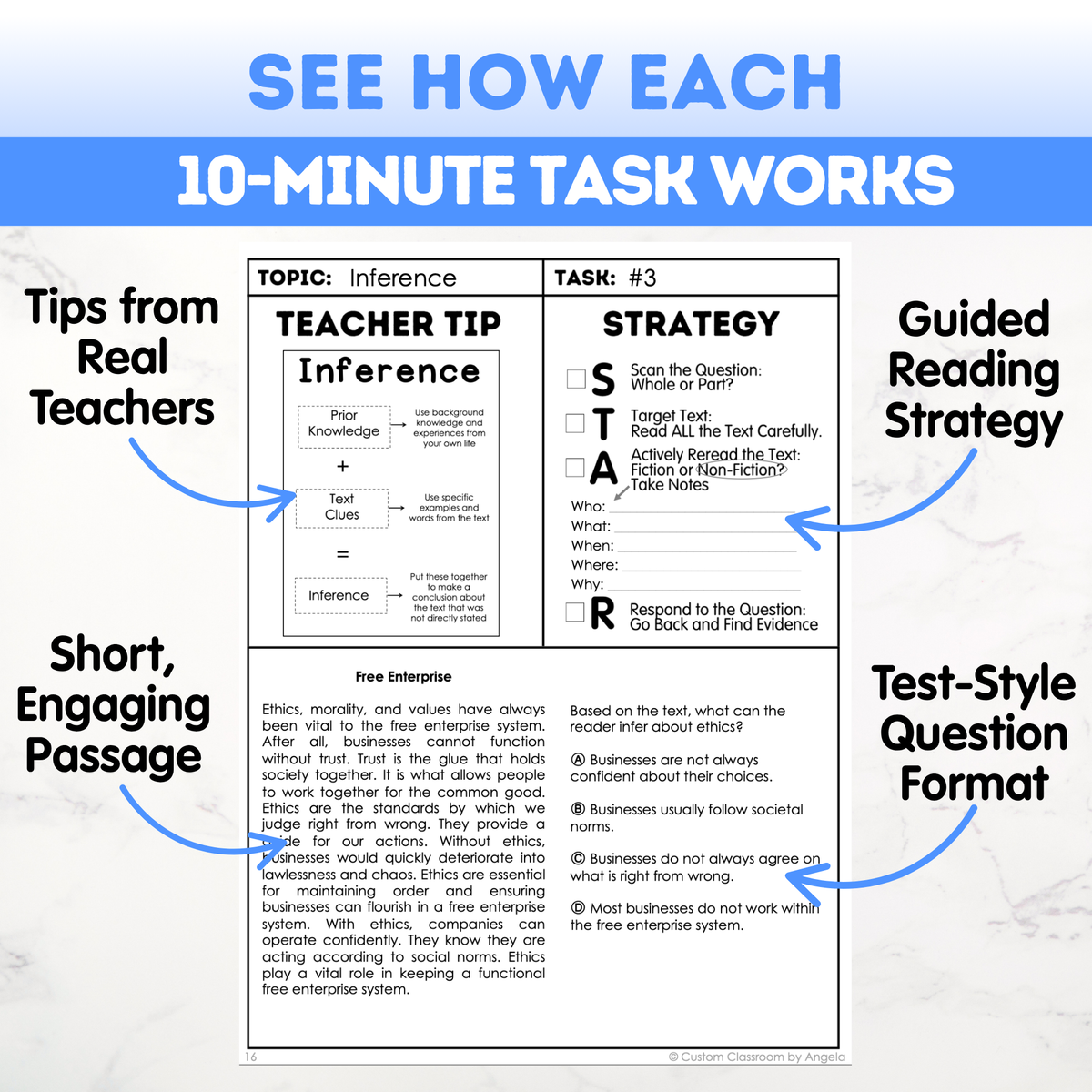 7th Grade Reading Comprehension Workbook
