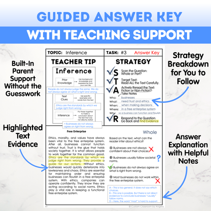 7th Grade Reading Comprehension Workbook