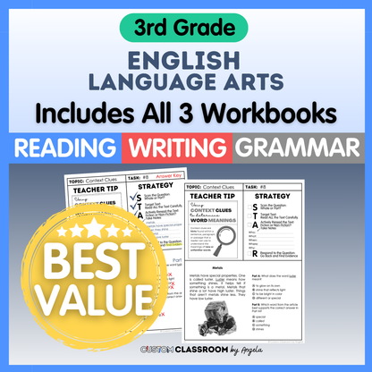 3rd Grade Reading, Writing & Grammar Bundle