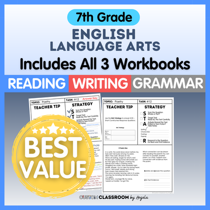 7th Grade Reading, Writing & Grammar Bundle