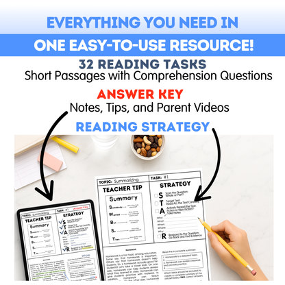 5th Grade Reading Comprehension Workbook