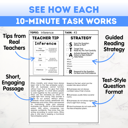 7th Grade Reading Comprehension Workbook - Digital PDF