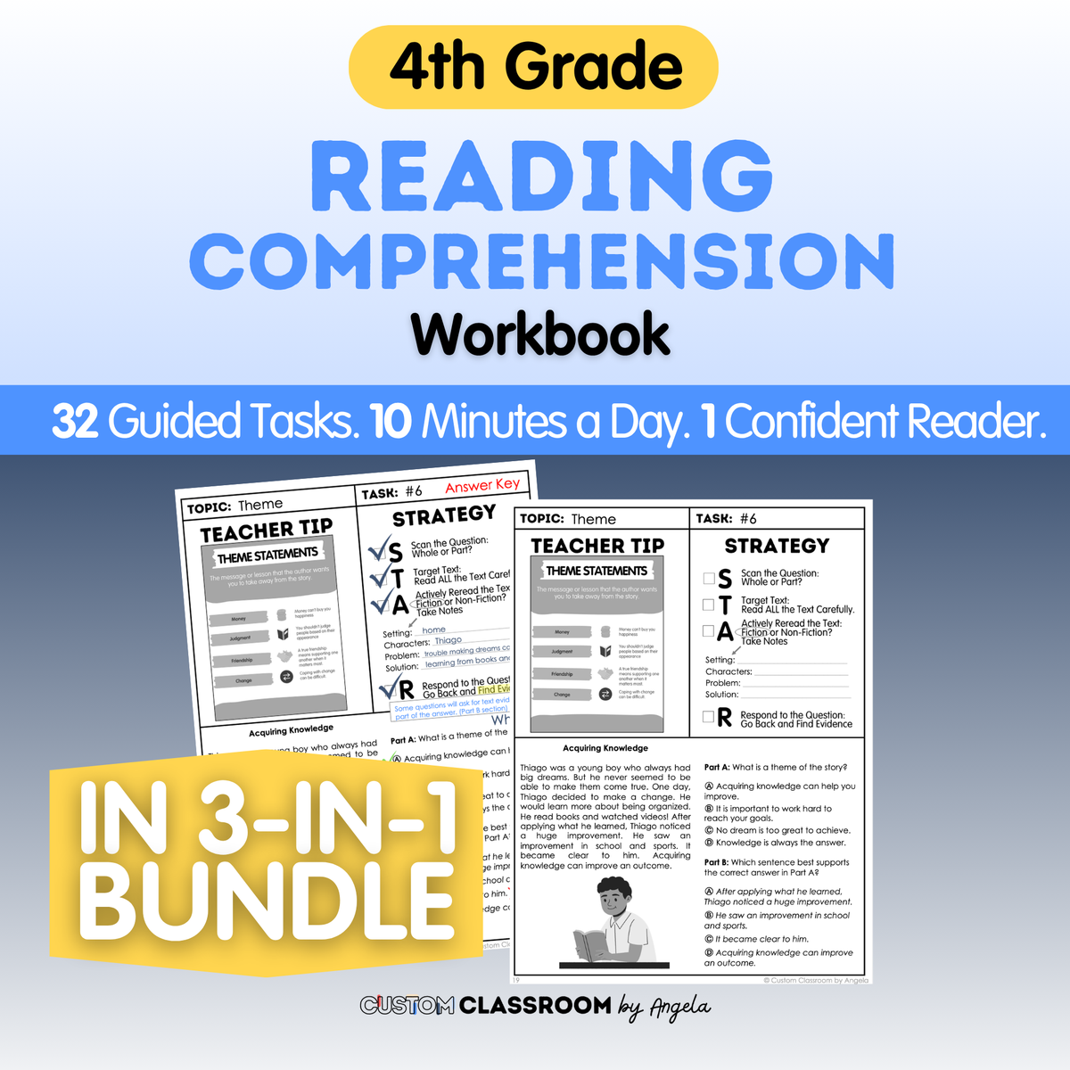 4th Grade Reading Comprehension Workbook