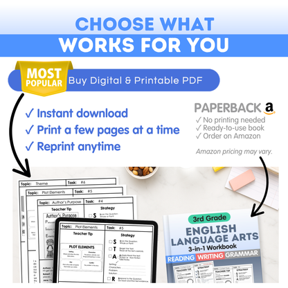 3rd Grade Reading, Writing & Grammar Bundle