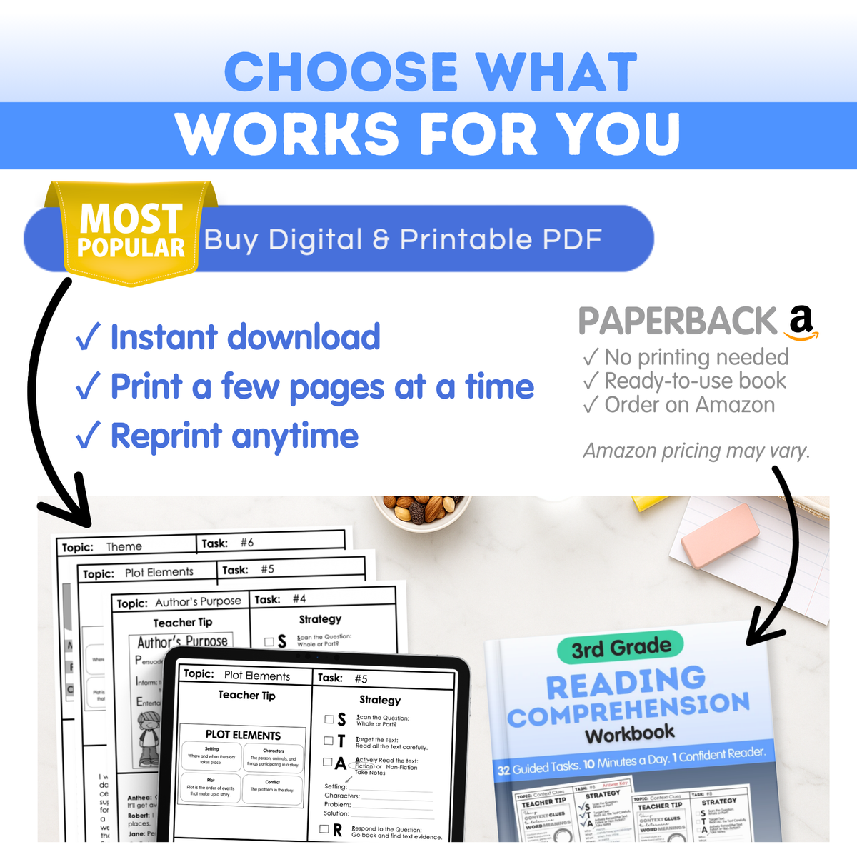 3rd Grade Reading Comprehension Workbook