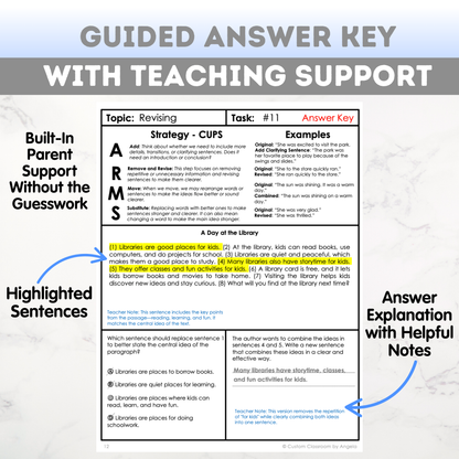 4th Grade Grammar Workbook (Editing & Revising) - Digital PDF