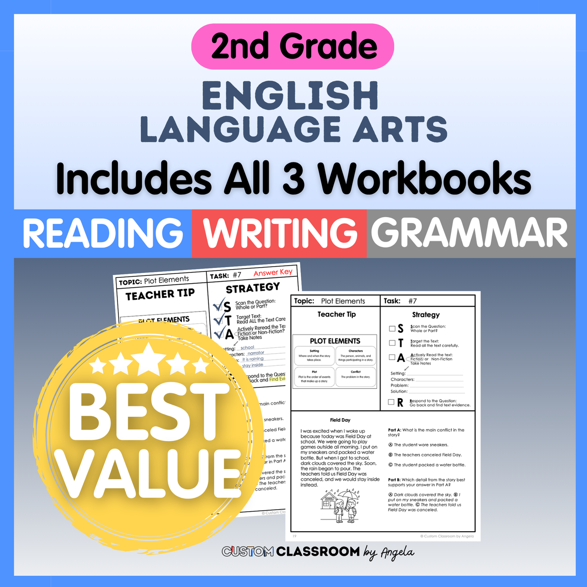 2nd Grade Reading, Writing & Grammar Bundle