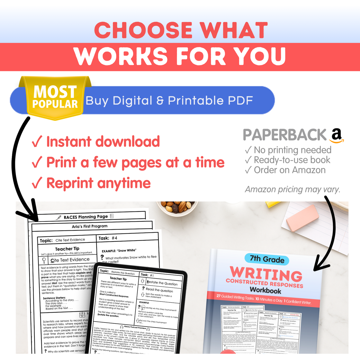 7th Grade Writing Workbook