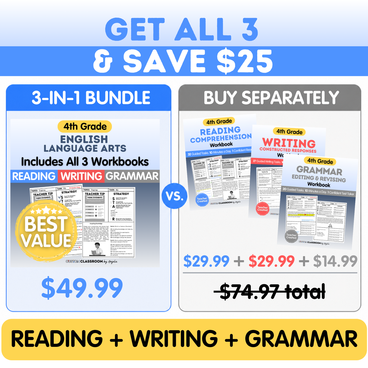 4th Grade Reading Comprehension Workbook