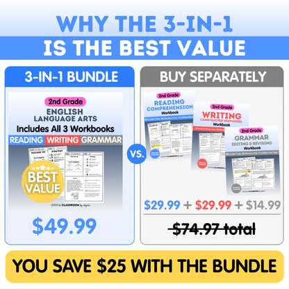 2nd Grade Reading, Writing & Grammar Bundle