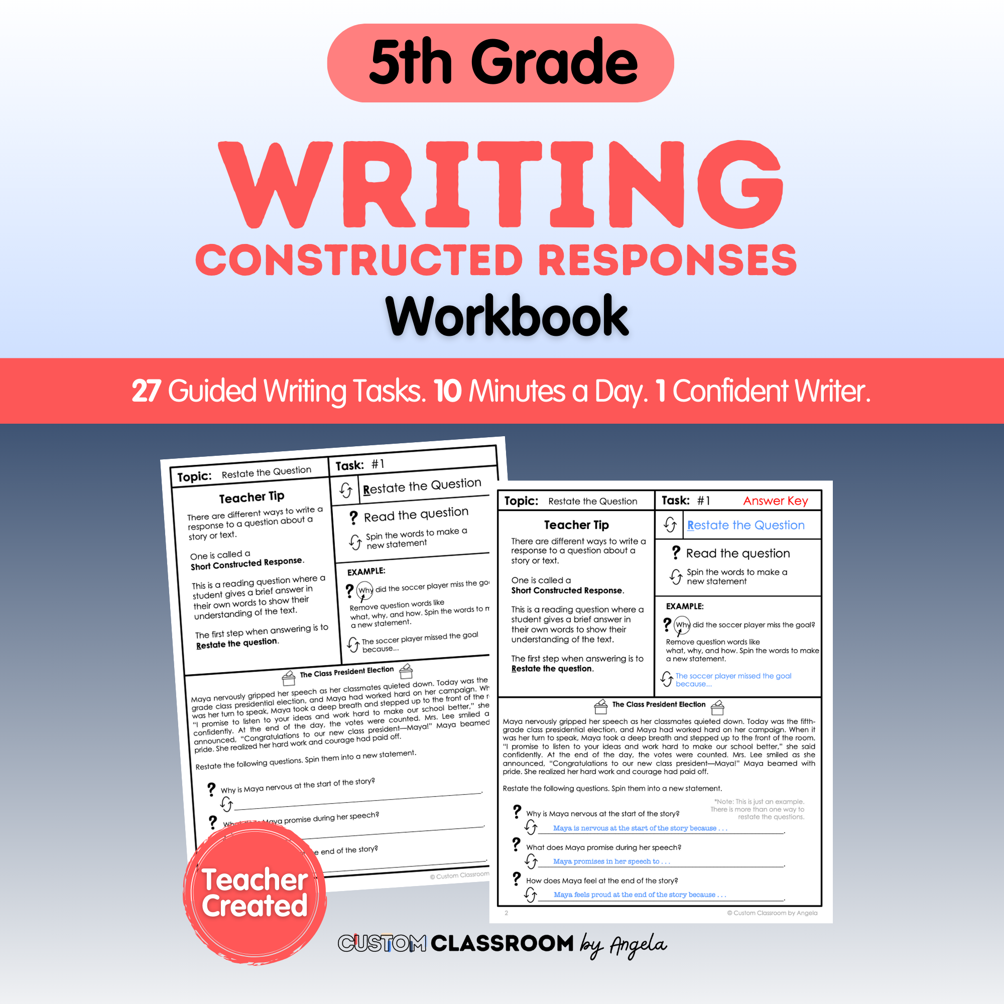 Grade 5 Writing Packet.pdf 5th Grade Writing Workbook – Custom Classroom By Angela