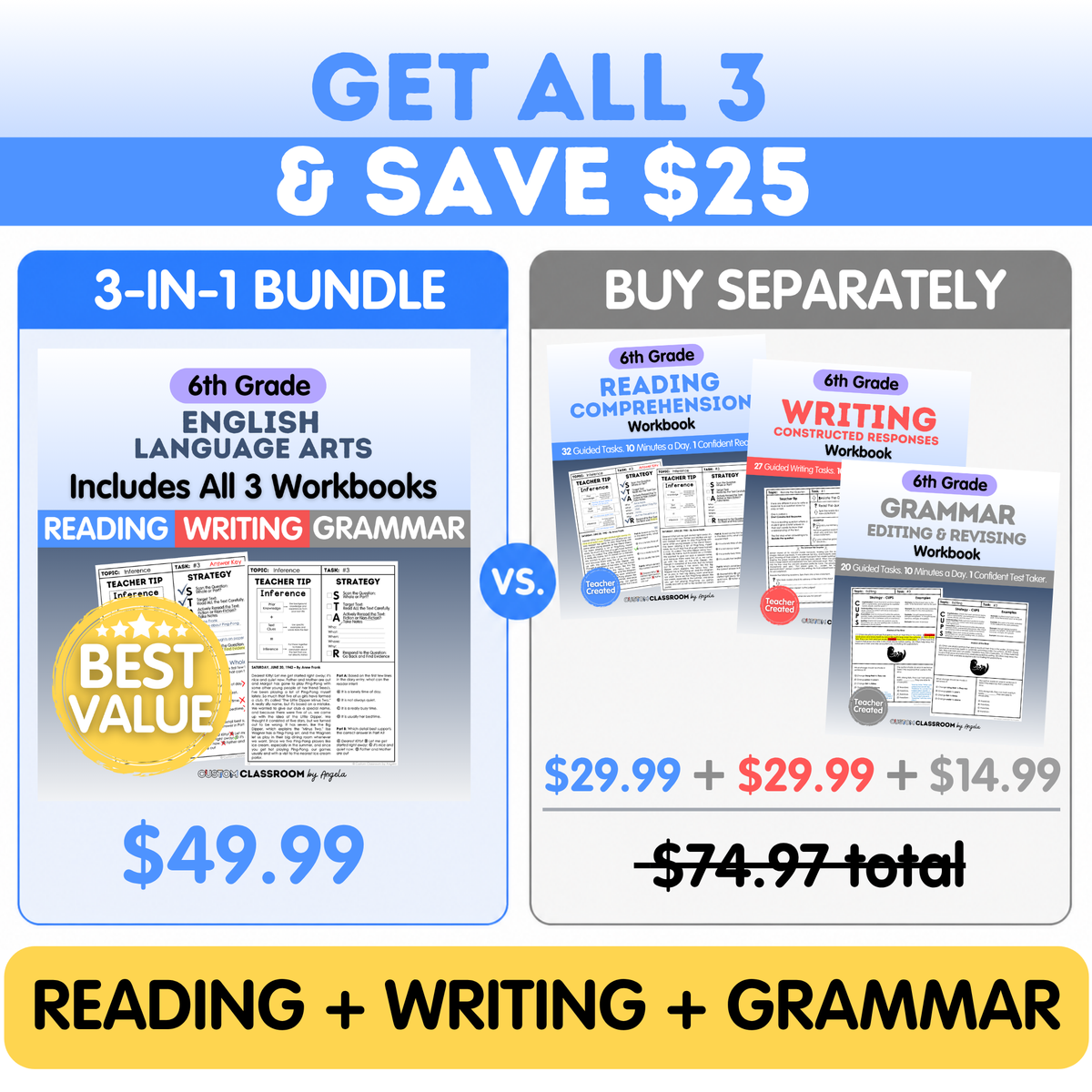 6th Grade Reading Comprehension Workbook