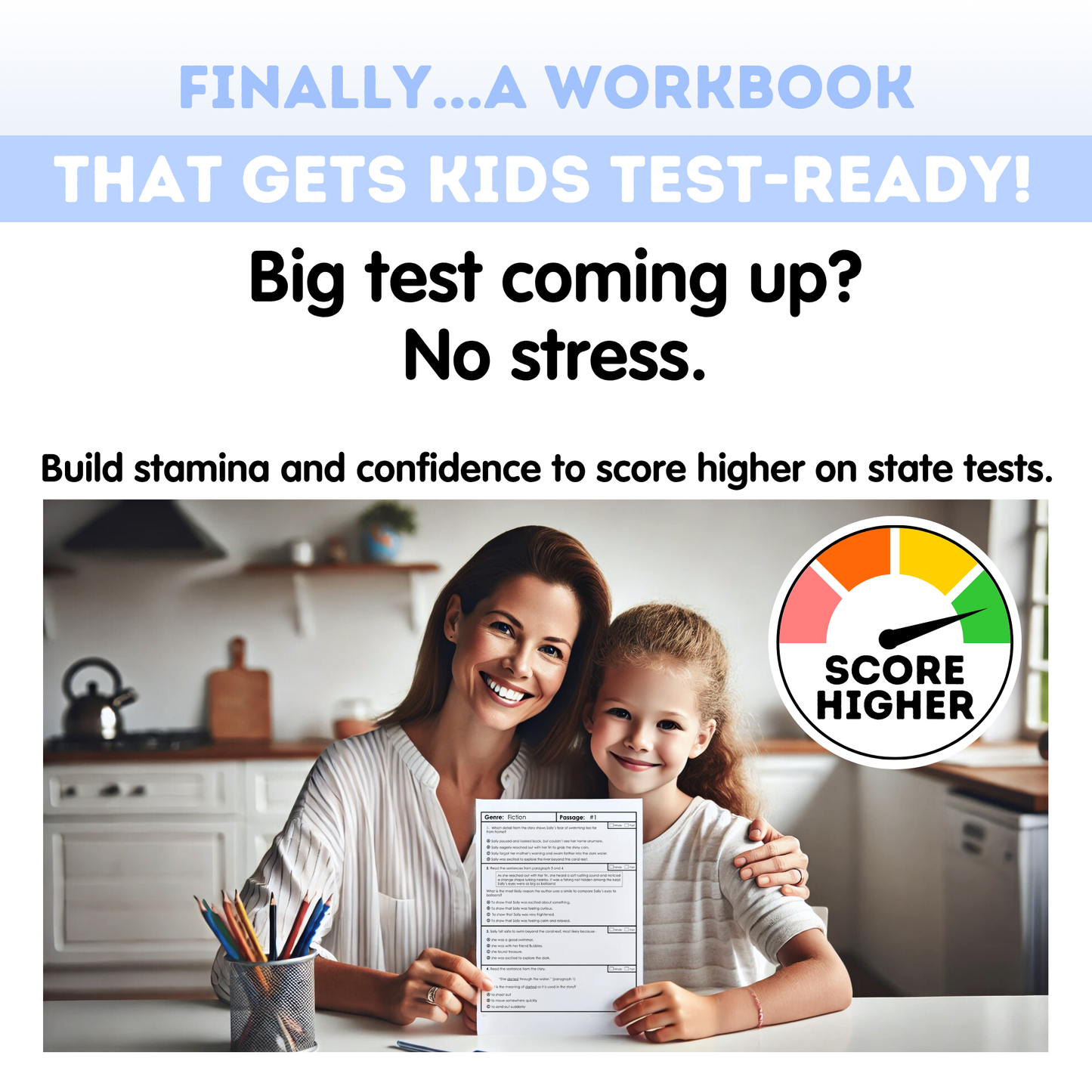 4th Grade Comprehension Test Prep Passages Workbook