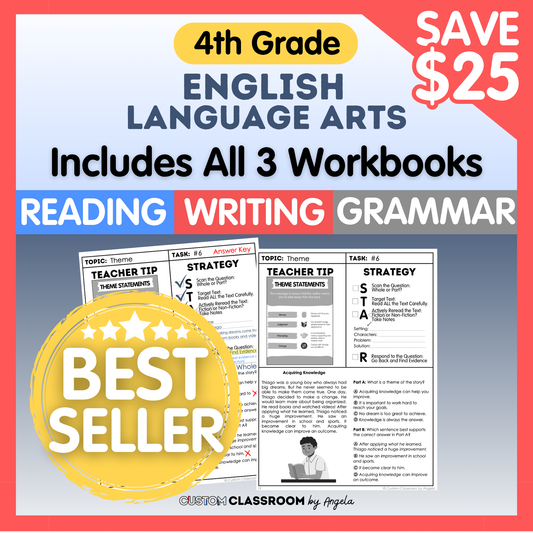 4th Grade Reading, Writing & Grammar Bundle