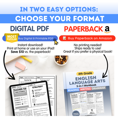 4th Grade Reading, Writing & Grammar Bundle